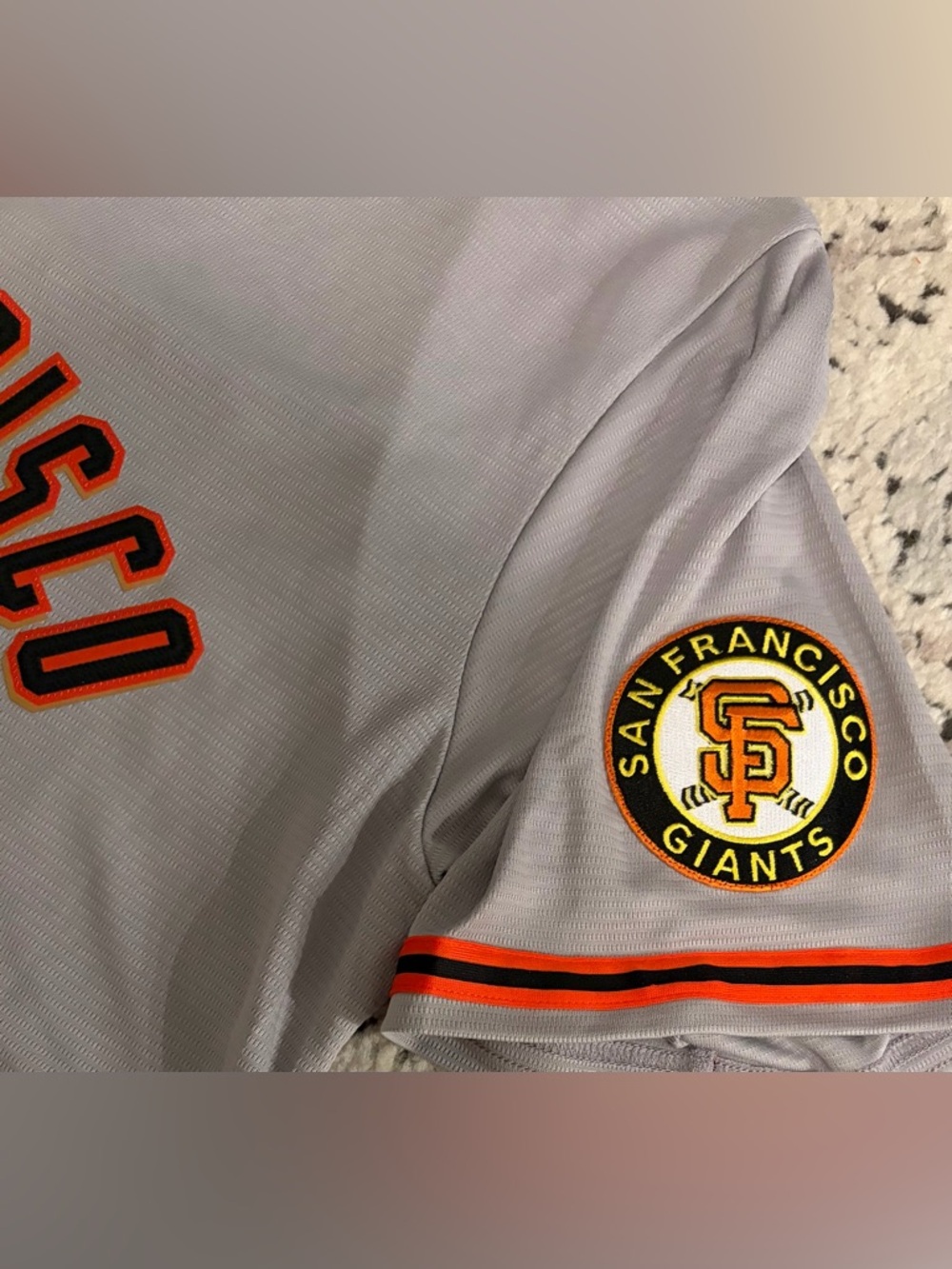 Nike San Francisco Giants Gray Buster Posey #28 Baseball MLB Jersey Men's Size L - Picture 6 of 9